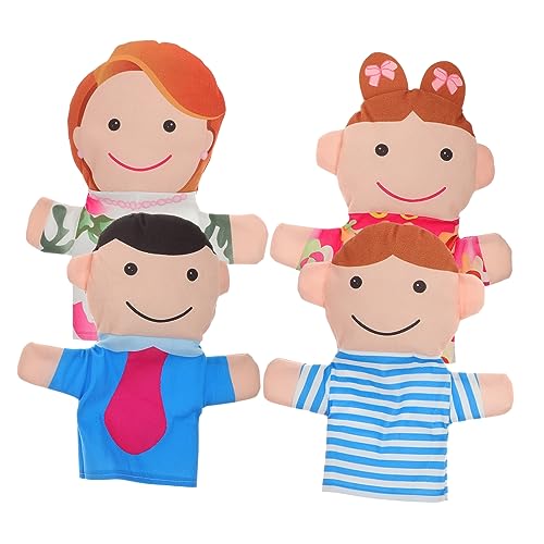 BESPORTBLE 4Stücke Puppenfamilie Für Handpuppen Set Für Kleinkinder Papa Mama Für Theateraufführungen Und Geschichtenerzählen von BESPORTBLE