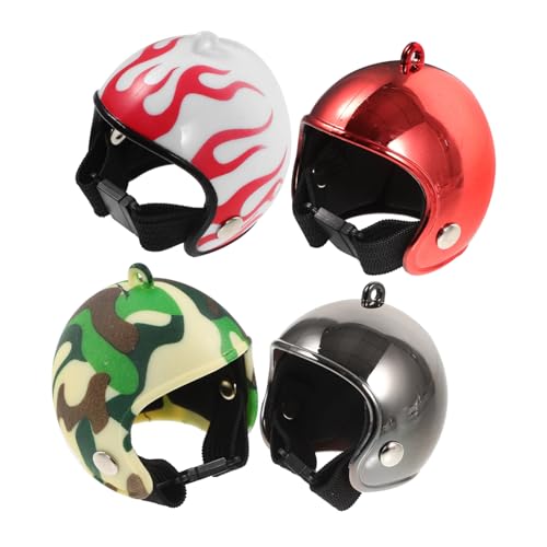 BESPORTBLE 4Stücke Puppenhelm Helme Für Spielzeughäuser Witzige Und Farbenfrohe Mini Helme Für Puppen Und Spielzeugfiguren Als Zubehör Für Kreative Spielideen von BESPORTBLE
