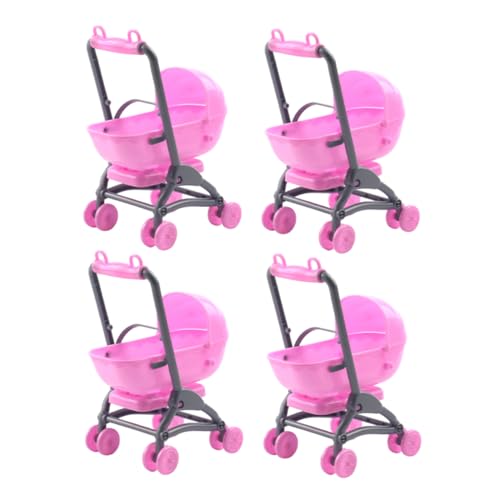 BESPORTBLE 4Stücke Teiliges Babypuppenwagen Zubehör Realistisches Für Rollenspiele Kompatibel Mit Puppenwagen Sicheres Design Pinkfarbenes Kinderwagenzubehör von BESPORTBLE