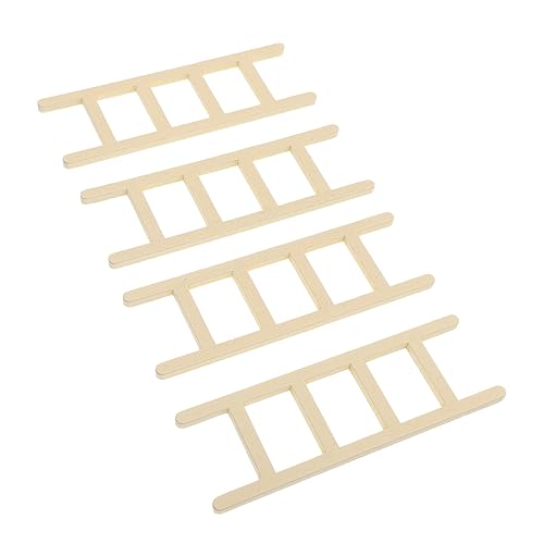 BESPORTBLE 4Stücke Teiliges Miniatur Holzleitern Dekorative Leiter für Puppenhaus und Miniaturgärten für Rollenspiele und Kreative Spielwelten von BESPORTBLE