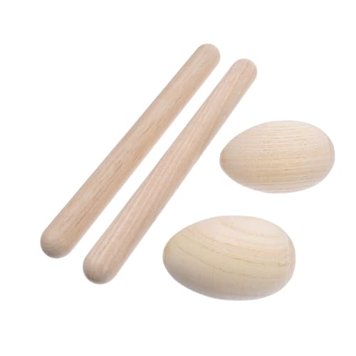 BESPORTBLE 4Stücke Teiliges Musikinstrumentenset Aus Holz Egg Shaker Und Rhythmus Sticks Für Kreative Musikalität Und Spielspaß Um Körperliche Und Kognitive Fähigkeiten Zu Fördern von BESPORTBLE