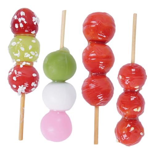 BESPORTBLE 4Stücke Zuckerbeschichtete Früchte Modelle Resin Snack DIY Bastelmaterial Für Miniaturornamente Und Essensspiel Haws Varianten von BESPORTBLE