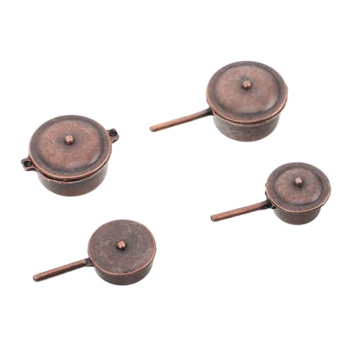 BESPORTBLE Miniatur-küchengeräte Puppenhaus-Set Mini-kochgeschirr Metalltöpfe Und Pfannen Rollenspiel-zubehör Für Das Puppenhaus von BESPORTBLE