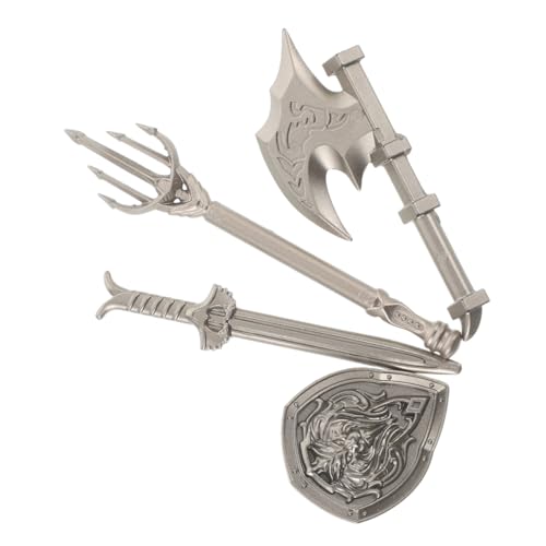 BESPORTBLE 4pcs Kids Plastic Miniature Schwerter Shields Axe Und Faszentes Set Für Kinder Mini -spielzeugschild Und Für Jungen Bausteine ​​Knight Accessoires Kinder Cosplay - von BESPORTBLE