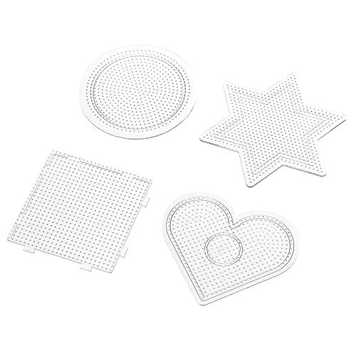 BESPORTBLE 4stücke Bügelperlen Steckplatten Aus Kunststoff Bastelperlenbretter Mit Pinzette Für DIY-lernspielzeug Für Junge Mädchen von BESPORTBLE