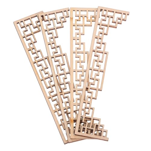 BESPORTBLE 4stücke Holzauflagen Für Möbel Geschnitzte Holzapplikationen Im Chinesischen Stil Miniatur-Holz-Modelle Zum Basteln DIY-Accessoires Für Puppenhaus-Dekoration von BESPORTBLE