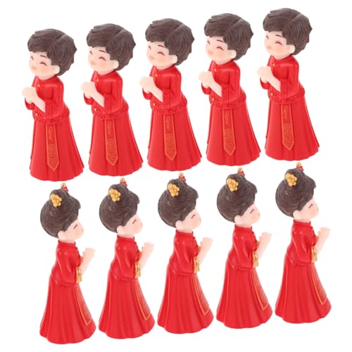 BESPORTBLE 5 Paare Mini Chinesische Hochzeitsdeko Figuren Brautpaar Hochzeitstorte Deko DIY Micro Landschaft Dekoration Tischornamente Traditionelle Ehe Segensfigur von BESPORTBLE