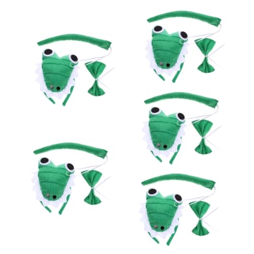 BESPORTBLE 5 Sätze Alligator Cosplay Set mit Stirnband Fliege und Weiches Plüschmaterial und Langlebig für Halloween Themenpartys und Festivals Tierkostüm für Erwachsene von BESPORTBLE