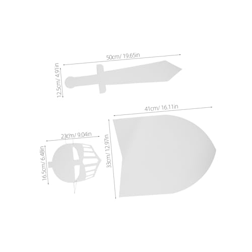 BESPORTBLE 5 Sätze DIY Mittelalter Schild Maske Bastelset Leicht Karton Kostüm Zubehör für Rollenspiele Partyspaß Kreative Malvorlagen von BESPORTBLE