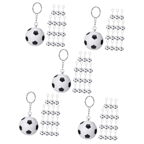 BESPORTBLE 5 Sätze Fußball Schlüsselanhänger Dekorative Pu Fußballanhänger Für Taschen Rucksäcke Und Für Fußballfans Und Sportliebhaber 15 Stücke * 5 von BESPORTBLE