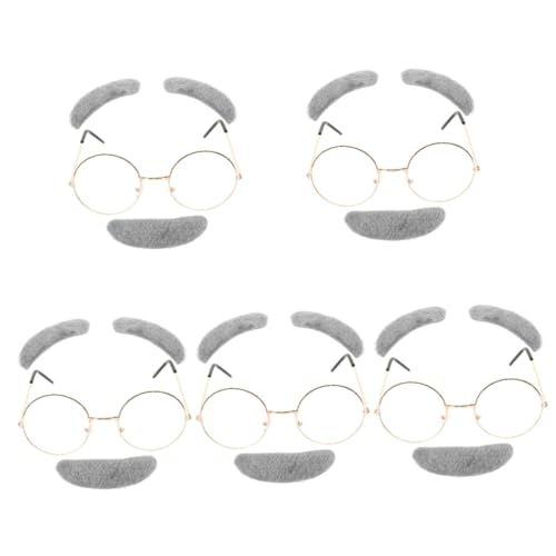 BESPORTBLE 5 Sätze Grandpa Kostümset für Teilig Selbstklebender Falscher Schnurrbart Augenbrauen mit Runden Brillen Fasching Halloween Verkleidung Zubehör BESPORTBLE 5 Sätze Grandpa Kostümset für Teilig Selbstklebender Falscher Schnurrbart Augenbrauen mit Runden Brillen Fasching Halloween Verkleidung Zubehör von BESPORTBLE