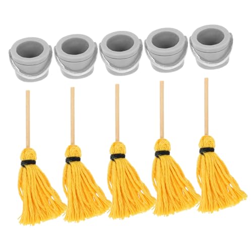 BESPORTBLE 5 Sätze Mini Mop und Eimer für Puppenhaus Teiliges Deko Zufälligen Farben Realistisches Zubehör für Kreative Aktivitäten und Fotografie für Miniatur Landschaften Zufällige Farbe BESPORTBLE 5 Sätze Mini Mop und Eimer für Puppenhaus Teiliges Deko Zufälligen Farben Realistisches Zubehör für Kreative Aktivitäten und Fotografie für Miniatur Landschaften Zufällige Farbe von BESPORTBLE