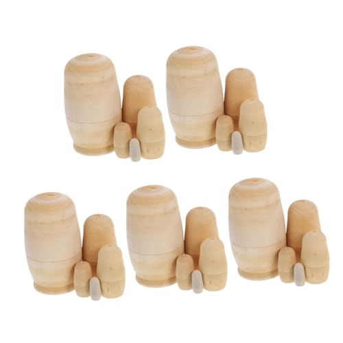 BESPORTBLE 5 Sätze Unbemalte Russische Puppen aus Holz Lagige DIY Nistpuppen für Vielseitige Bastelsets für Geschenkideen Familienaktivitäten und Dekorative Kunstprojekte BESPORTBLE 5 Sätze Unbemalte Russische Puppen aus Holz Lagige DIY Nistpuppen für Vielseitige Bastelsets für Geschenkideen Familienaktivitäten und Dekorative Kunstprojekte von BESPORTBLE