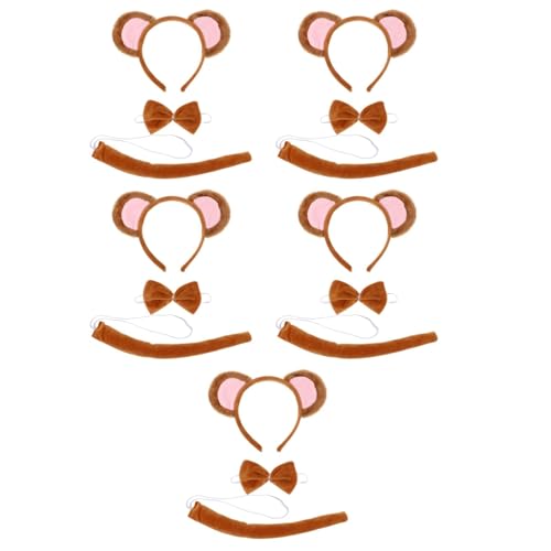 BESPORTBLE 5 Sets Kreative Tierkostüm Requisiten Kopfschmuck Fliege Set Partykostüm von BESPORTBLE