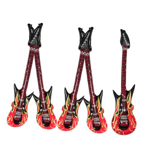 BESPORTBLE 5 Stück Aufblasbare PVC Gitarre Teiliges mit Sicherheitsventil Leichtes Partyspielzeug und Bühnenrequisite für Rock und Roll Dekoration von BESPORTBLE
