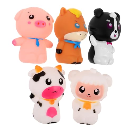 BESPORTBLE 5 Stück Familien-fingerpuppen Aus Vinyl in Tierform, Fingerpuppen-Spielzeug, Niedliche Tierpuppe, Rollenspiel-Geschichte, Handpuppe, Party- von BESPORTBLE
