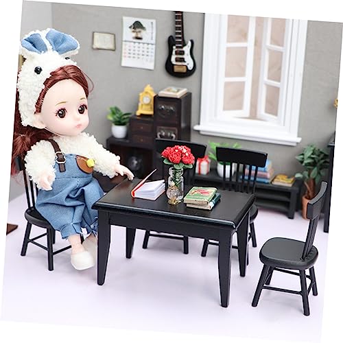 BESPORTBLE 5 Stück Maßstab Miniatur Tisch und Stühle Schwarz für Puppenhaus Dekoration DIY Landschaftsmodell BESPORTBLE 5 Stück Maßstab Miniatur Tisch und Stühle Schwarz für Puppenhaus Dekoration DIY Landschaftsmodell von BESPORTBLE