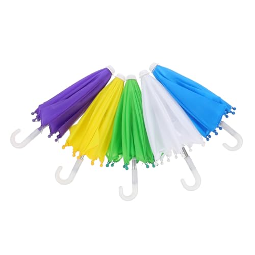 BESPORTBLE 5 Stück Mini Regenschirme Puppenhaus Zubehör Bunte Miniatur Dekoration Handliches Leichtes Modell Passend für DIY Puppenhaus und Kleine Figuren von BESPORTBLE
