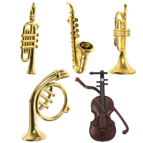 BESPORTBLE 5 Stück Mini-musikinstrumentenmodell Kind Bausätze Miniatur Puppenhaus-miniinstrumente Kleine Musikinstrumente Als Schmuck Mini-Instrumente Für Puppenhaus Plastik von BESPORTBLE
