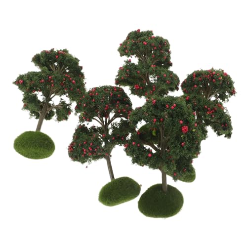 BESPORTBLE 5 Stück Miniatur Bäume Sandtisch Modell Realistische Kunststoff Deko für Landschaft Micro Landschaft DIY Basteln Eisenbahn Zubehör von BESPORTBLE