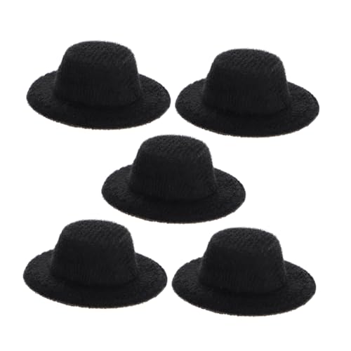 BESPORTBLE 5 Stück Miniatur Jazzhüte Kleine Filzhüte für Puppen und DIY Bastelprojekte Leichte Langlebige Stoffhüte Geeignet als Puppenzubehör und Dekorative Mini Formelhüte von BESPORTBLE