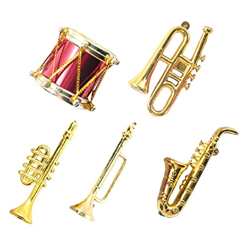 BESPORTBLE 5 Stück Miniatur Musikinstrumente Set Teiliges Puppenhaus Deko für Kreative Spiele Leichtes Kunststoffspielzeug für Geburtstagsgeschenke und Feiertage von BESPORTBLE