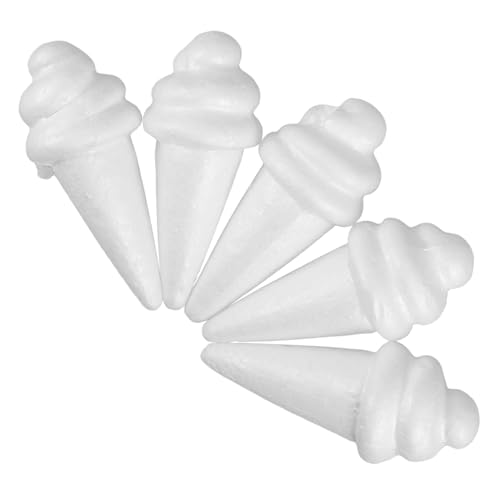 BESPORTBLE 5 Stück Schaumstoff Eiscreme für Realistische DIY Bastelmodelle Weiß für Kreative Dekorationen zu Hause und Partys von BESPORTBLE