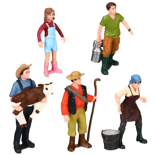 BESPORTBLE 5 Stück Teiliges Bauernhof Figuren Modellbau Figuren für Architektur Miniaturszenen Umweltfreundlich Sicher für Dekoration von BESPORTBLE