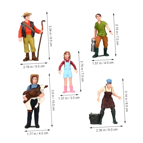 BESPORTBLE 5 Stück Teiliges Bauernhof personenfiguren Umweltfreundlichem Detailreiche Miniatur Figuren Robuste Gestaltung für Dekoration Sammlung und Kinderspiel von BESPORTBLE
