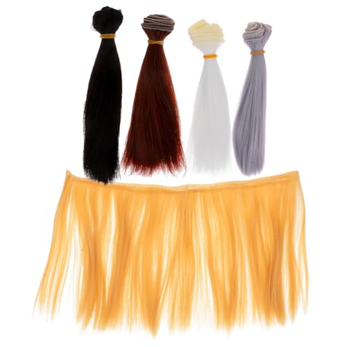 BESPORTBLE 5 Stück Teiliges Gerade Puppenperücken aus Langlebigem Kunststoff DIY Puppenhaare für Kreative Frisuren Vielseitig Einsetzbar für Puppenherstellung und Individuelles Styling von BESPORTBLE
