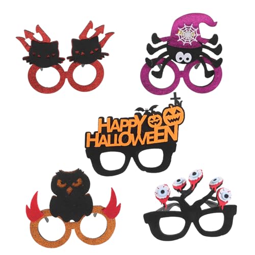 BESPORTBLE 5 Stück Teiliges Halloween Brillen aus Kunststoff und Filz Leichte und Bequeme Party Masken für Erwachsene und Lustige Foto Requisiten mit Spinne Eule Kürbis und Augenmotiven für BESPORTBLE 5 Stück Teiliges Halloween Brillen aus Kunststoff und Filz Leichte und Bequeme Party Masken für Erwachsene und Lustige Foto Requisiten mit Spinne Eule Kürbis und Augenmotiven für von BESPORTBLE