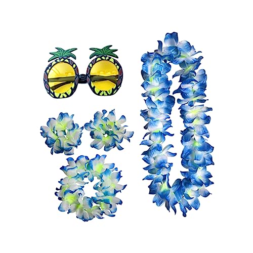 BESPORTBLE 5 Stück Teiliges Hawaii Party mit Lustigen Ananas Sonnenbrillen Blauer Blumenkranz Kopfschmuck und Armband Leicht Robust als Foto Requisite und Farbenfrohe Festival Deko BESPORTBLE 5 Stück Teiliges Hawaii Party mit Lustigen Ananas Sonnenbrillen Blauer Blumenkranz Kopfschmuck und Armband Leicht Robust als Foto Requisite und Farbenfrohe Festival Deko von BESPORTBLE