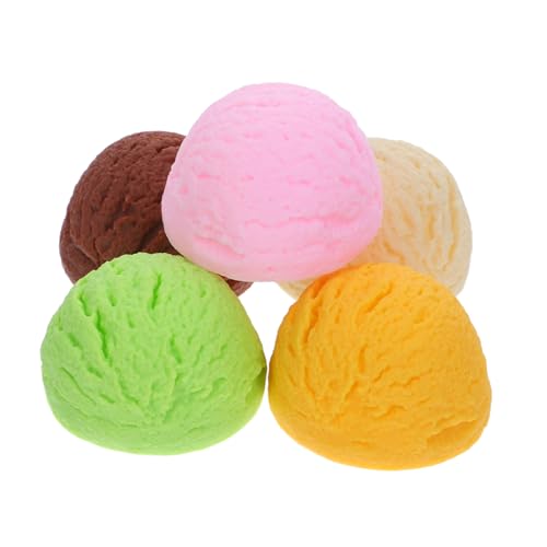 BESPORTBLE 5 Stück Teiliges Künstliche Eiscreme Kugel Modell Realistische Dessert Deko Leicht und Langlebig für Fotografie Party Hochzeit Cake Shop Zuhause von BESPORTBLE