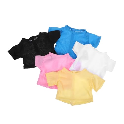 BESPORTBLE 5 Stück Teiliges Kurzarm T-Shirts für Stofftiere Weiche Einfarbige Plüschkleidung Komfortabel und Detailreich Passende Puppenkleidung für Bären und Andere Plüschtiere BESPORTBLE 5 Stück Teiliges Kurzarm T-Shirts für Stofftiere Weiche Einfarbige Plüschkleidung Komfortabel und Detailreich Passende Puppenkleidung für Bären und Andere Plüschtiere von BESPORTBLE