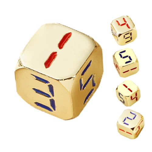 BESPORTBLE 5 Stück Teiliges Metall Würfel Goldfarbene Zahl Würfel mit Abgerundeten Ecken für Brettspiele Poker Tischspiele und Party Zubehör Leicht Tragbar Kompakt für Spielzubehör von BESPORTBLE