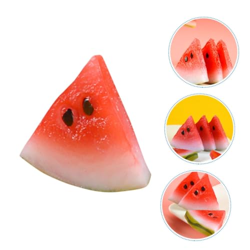 BESPORTBLE 5 Stück Teiliges Mini Wassermelonen Scheiben Simulation Kunststofffrüchte Realistische Dekoration für Puppenhaus Basteln Tischdeko ohne Magnet von BESPORTBLE