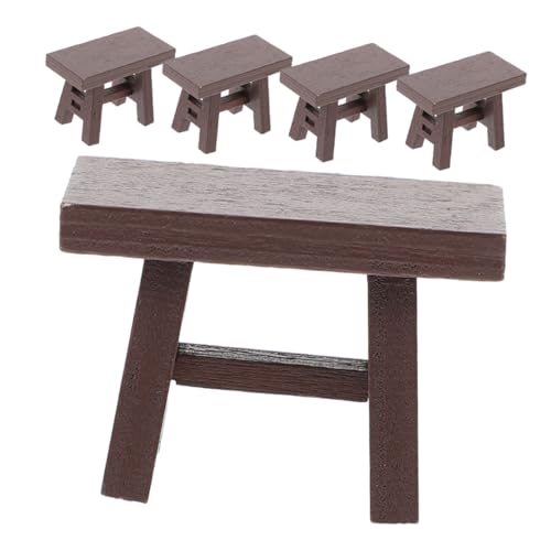 BESPORTBLE 5stücke Miniaturstuhl Aus Holz Für Puppenhausmöbel Kleiner Hocker Als Requisite Mini-hausmöbelset Mit Detailliertem Design Miniatur-holzhockermodell Für Kinderzimmerdekoration von BESPORTBLE