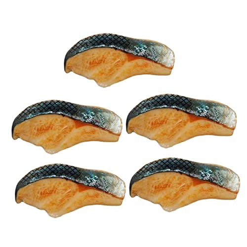 BESPORTBLE 5 Stück Teiliges PVC Fischfleisch Modell Realistische Künstliche Fischstücke als Lebensmittel Robustes Dekorations und Foto Requisit für Nachspielen und Ausstellen von BESPORTBLE