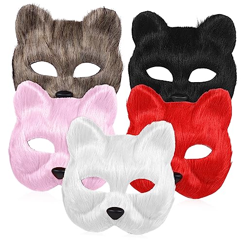 BESPORTBLE 5 Stück Teiliges Plüsch Fuchs Masken Realistische Tiergesicht Cosplay Maskerade für Halloween Karneval Party Halbe Gesichtsmasken in Weiß Rot Schwarz Rosa und Dekorativ BESPORTBLE 5 Stück Teiliges Plüsch Fuchs Masken Realistische Tiergesicht Cosplay Maskerade für Halloween Karneval Party Halbe Gesichtsmasken in Weiß Rot Schwarz Rosa und Dekorativ von BESPORTBLE