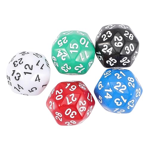 BESPORTBLE 5 Stück Teiliges Seitiges Acryl Zahlenwürfel Bunte Spielwürfel für Brettspiele Party Würfelspiel Zubehör Kinderfreundlich Langlebig von BESPORTBLE