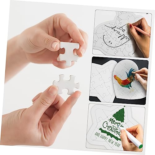 BESPORTBLE 5 Stück Teiliges Weißes Blanko Puzzle mit Bär Kreis Herz Papierpuzzle zum Selbstbemalen Basteln und Kreativgestalten für Wasserfarben Marker Buntstifte und DIY Projekte BESPORTBLE 5 Stück Teiliges Weißes Blanko Puzzle mit Bär Kreis Herz Papierpuzzle zum Selbstbemalen Basteln und Kreativgestalten für Wasserfarben Marker Buntstifte und DIY Projekte von BESPORTBLE