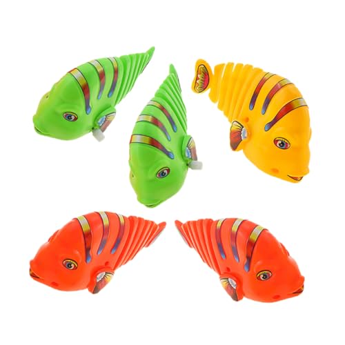 BESPORTBLE 5 Stück Teiliges Windup Schwingende Cartoon Fisch aus Robustem Kunststoff Interaktives Kinderspielzeug für Badewanne und Pool Buntes Aufziehspielzeug Kreativität Zufällige Farbe von BESPORTBLE