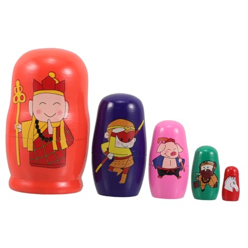 BESPORTBLE 5 Stück Teiliges Wukong Holz Russische Nistpuppen für Lernspielzeug und Geburtstagsgeschenk Fördert Motorik und Kognitive Fähigkeiten BESPORTBLE 5 Stück Teiliges Wukong Holz Russische Nistpuppen für Lernspielzeug und Geburtstagsgeschenk Fördert Motorik und Kognitive Fähigkeiten von BESPORTBLE