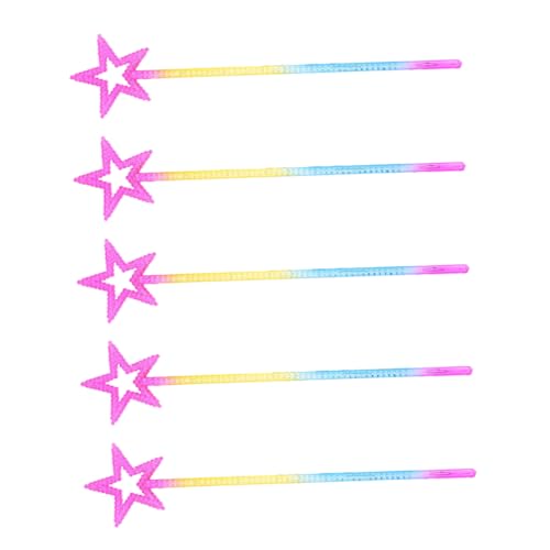 BESPORTBLE 5 Stück Teiliges Zauberstäbe mit Einzigartigem Stern Design für Feen Kostüme und Partys Leicht Praktisch für Kreative Auftritte und Magische von BESPORTBLE