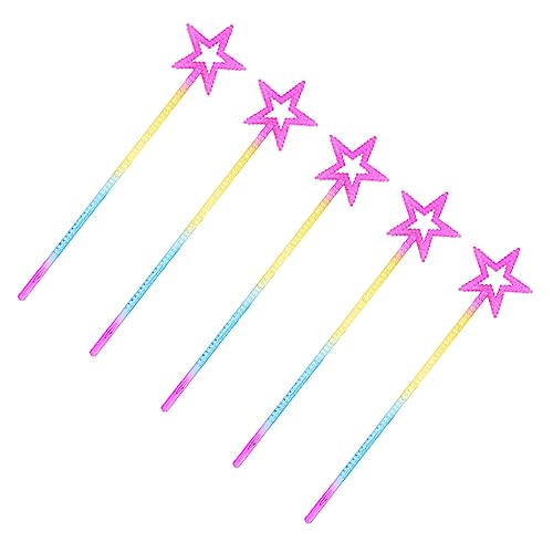 BESPORTBLE 5 Stück Teiliges aus Kunststoff Zauberstäben für Bühnenaufführungen Geburtstagsfeiern und Kostümfeste Magische Feenrequisiten Bunten Designs von BESPORTBLE