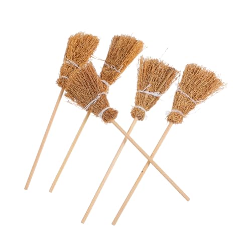 BESPORTBLE 5-teiliges Miniatur-besenset Für Puppenhäuser: Mini-Besen, Miniatur-hausreinigungszubehör, Zubehör Für Puppenhausküche Und Gartendekoration von BESPORTBLE