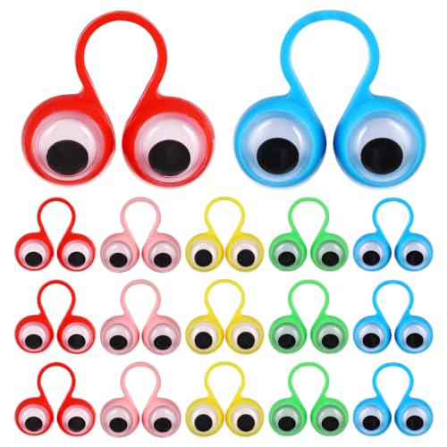 BESPORTBLE 50 Lustige Fingerpuppen Mit Wackelaugen – Bunte Ringspielzeuge Für Kinder (Gemischte Farben) von BESPORTBLE