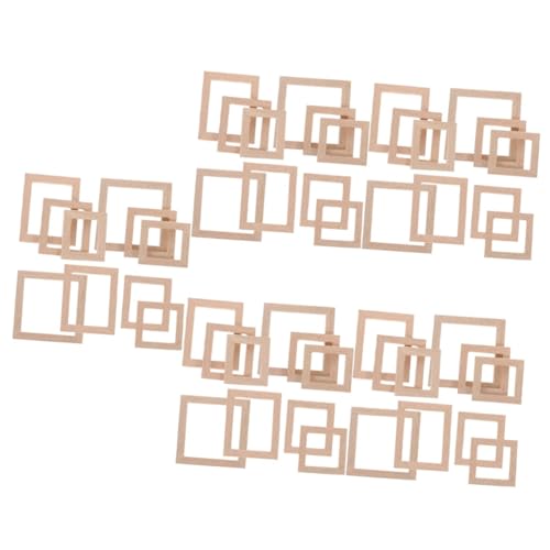BESPORTBLE 50 Stck. Teiliges Miniatur Holzrahmen Puppenhaus Foto Rahmen Modell für Wanddekoration Naturfarbene Handgefertigte Miniatur Bilderrahmen Geeignet für Puppenhausmöbel und von BESPORTBLE