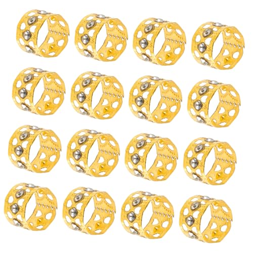 BESPORTBLE 50 Stück Goldene Haarringe aus Metall Haarschmuck für Zöpfe und Dreadlocks Schmuckzubehör für Flechtfrisuren Glatte Oberfläche Kratzfest für Perücken und Haarverlängerungen von BESPORTBLE