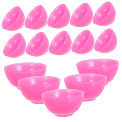 BESPORTBLE 50 Stück Maßstab Detaillierte Miniatur Schüsseln in Rosa Realistische Puppenhaus Küchen Dekoration Einfach zu Positionierende Mini Teller für Puppenhaus Zubehör von BESPORTBLE